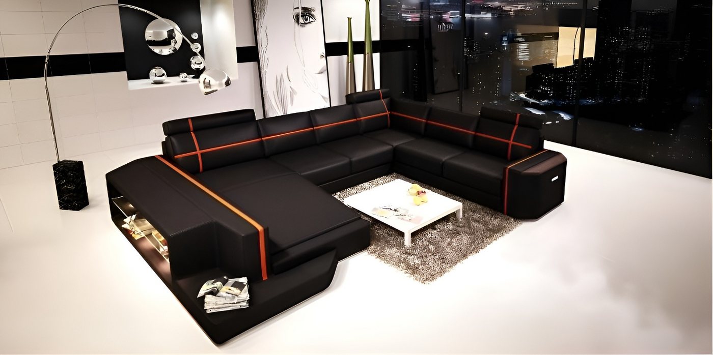 Xlmoebel Wohnlandschaft Großzügige U-Form Couch Leder Sofa Garnitur mit Polster PHM108, Hergestellt in Europa Xlmoebel Wohnlandschaft Großzügige U-Form Couch Leder Sofa Garnitur mit Polster PHM108, Hergestellt in Europa von Xlmoebel