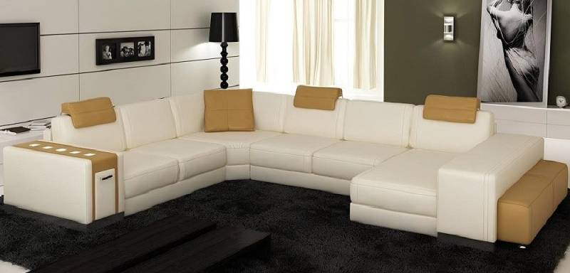 Xlmoebel Wohnlandschaft Leder Sofa Ecke – Polster Couch in moderner L-Form, Hergestellt in Europa von Xlmoebel