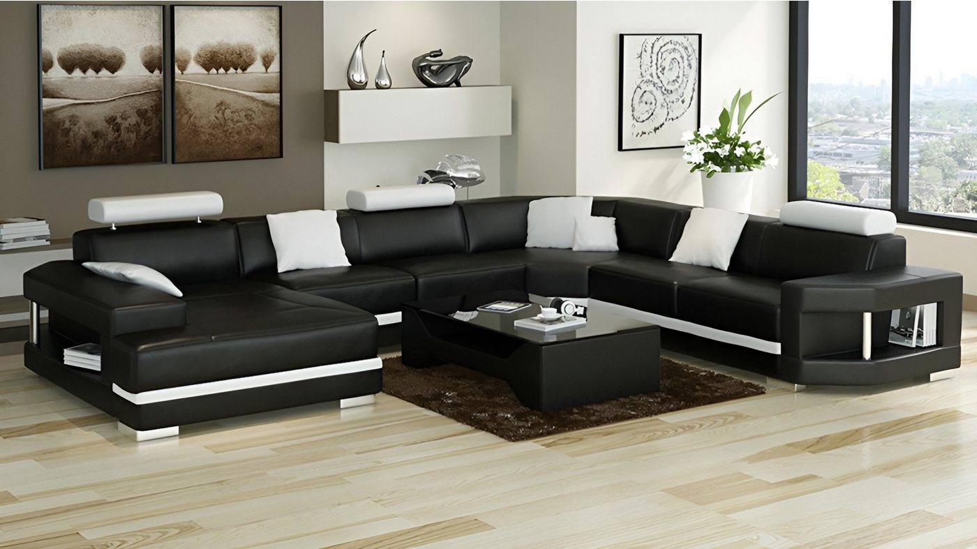 Xlmoebel Wohnlandschaft Ledersofa U-Form – Modernes Design Sofa mit USB-Funktion, Hergestellt in Europa Xlmoebel Wohnlandschaft Ledersofa U-Form – Modernes Design Sofa mit USB-Funktion, Hergestellt in Europa von Xlmoebel