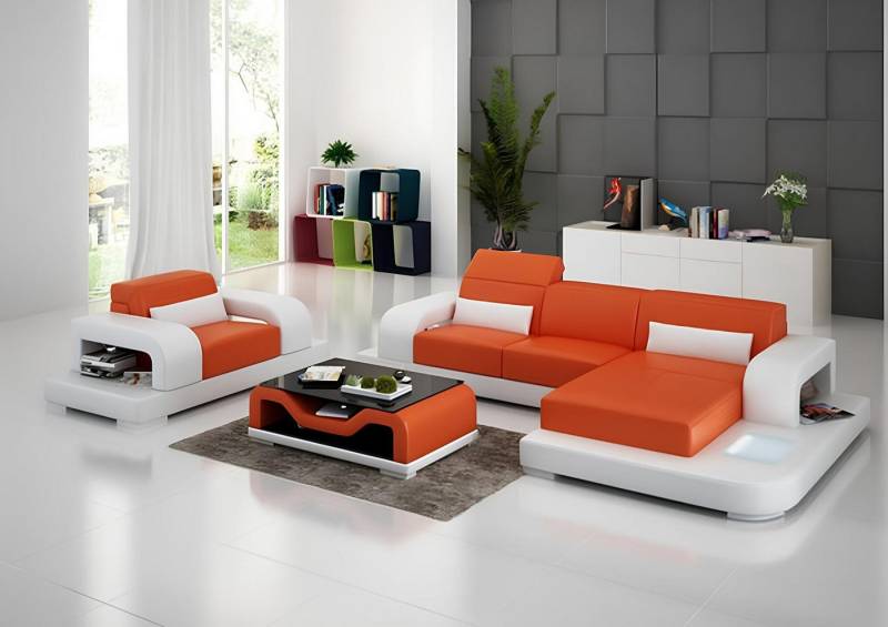 Xlmoebel Wohnlandschaft Ledersofa Wohnlandschaft L-förmig + 1 Sitzer Garnitur Sofa Weiß, Hergestellt in Europa Xlmoebel Wohnlandschaft Ledersofa Wohnlandschaft L-förmig + 1 Sitzer Garnitur Sofa Weiß, Hergestellt in Europa von Xlmoebel