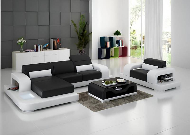 Xlmoebel Wohnlandschaft Ledersofa Wohnlandschaft L-förmig + 1 Sitzer Garnitur Sofa Weiß, Hergestellt in Europa Xlmoebel Wohnlandschaft Ledersofa Wohnlandschaft L-förmig + 1 Sitzer Garnitur Sofa Weiß, Hergestellt in Europa von Xlmoebel
