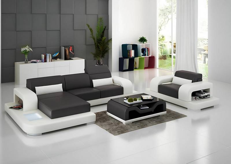 Xlmoebel Wohnlandschaft Ledersofa Wohnlandschaft L-förmig + 1 Sitzer Garnitur Sofa Weiß, Hergestellt in Europa Xlmoebel Wohnlandschaft Ledersofa Wohnlandschaft L-förmig + 1 Sitzer Garnitur Sofa Weiß, Hergestellt in Europa von Xlmoebel