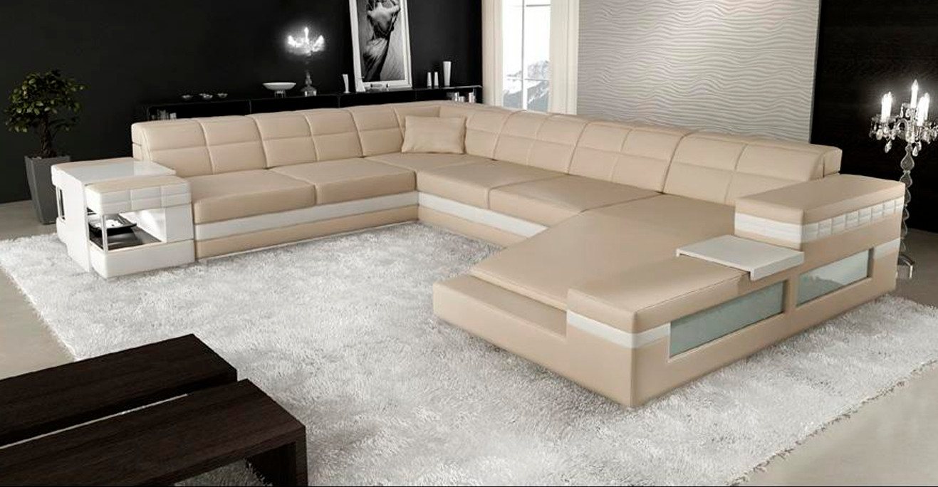 Xlmoebel Wohnlandschaft Möbelset Designer-Sofa mit großer Polsterung aus Leder Ecksofas, Hergestellt in Europa von Xlmoebel