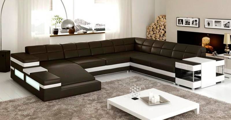 Xlmoebel Wohnlandschaft Möbelset Designer-Sofa mit großer Polsterung aus Leder Ecksofas, Hergestellt in Europa von Xlmoebel