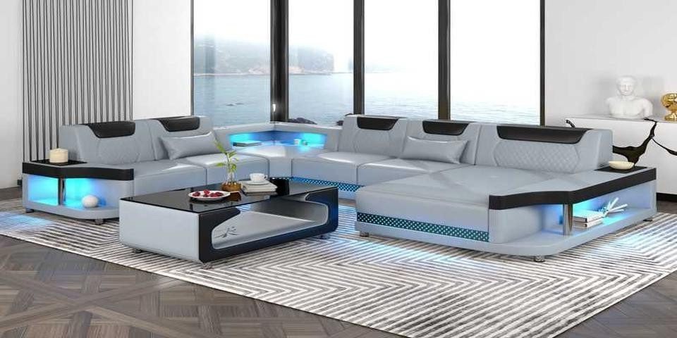 Xlmoebel Wohnlandschaft Riesiges Ecksofa Wohnlandschaft mit LED-Beleuchtung in XXL-Größe, Hergestellt in Europa Xlmoebel Wohnlandschaft Riesiges Ecksofa Wohnlandschaft mit LED-Beleuchtung in XXL-Größe, Hergestellt in Europa von Xlmoebel