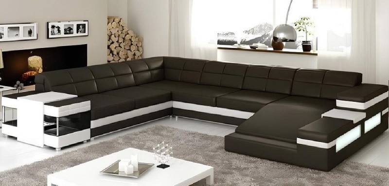 Xlmoebel Wohnlandschaft U-Form Ledersofa PH3006 – Elegante Couch mit Polster, Hergestellt in Europa von Xlmoebel