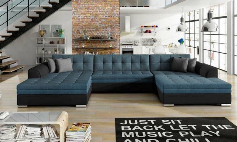 Xlmoebel Wohnlandschaft U-Form Vento Bettfunktion Polster Textil Möbel Sofort, Made in Europa Xlmoebel Wohnlandschaft U-Form Vento Bettfunktion Polster Textil Möbel Sofort, Made in Europa von Xlmoebel