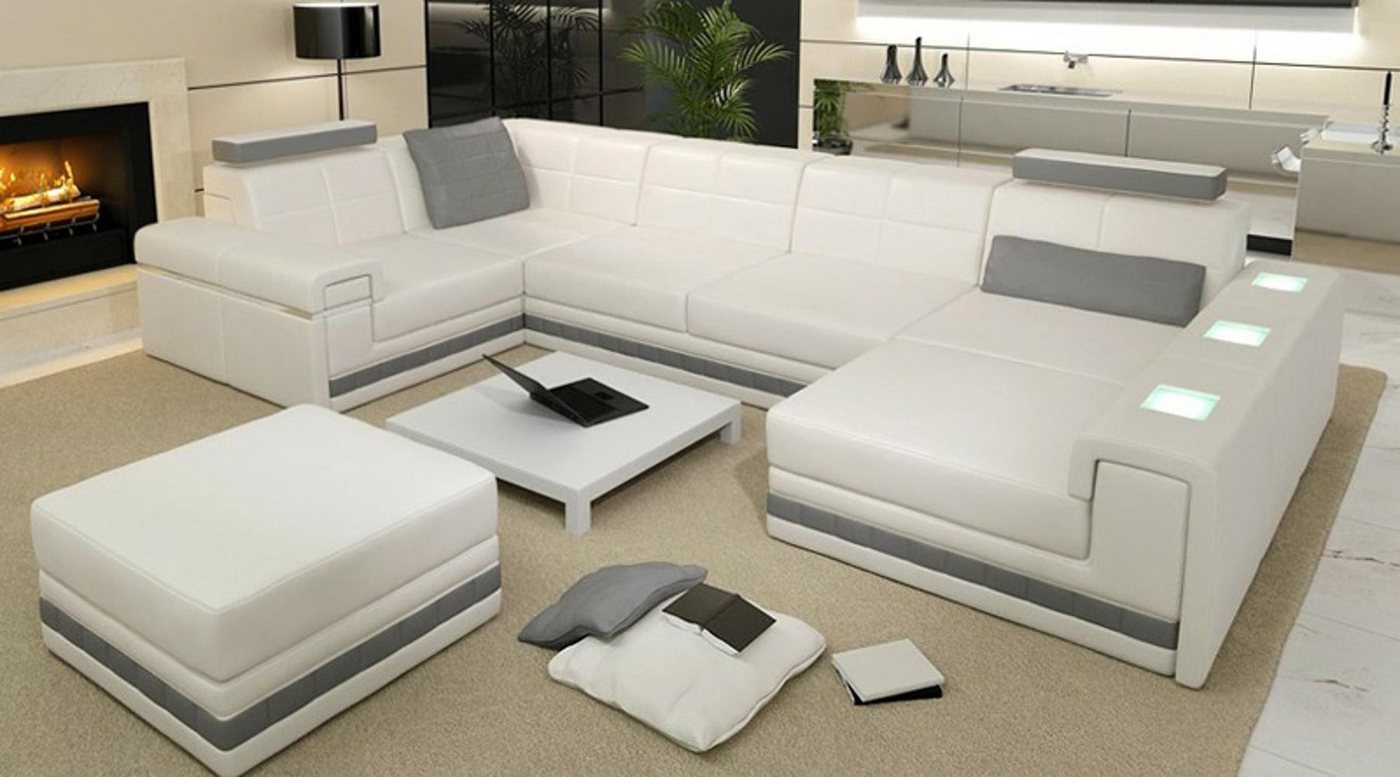 Xlmoebel Wohnlandschaft U-förmiges Ledersofa mit Hocker – Moderne Wohnlandschaft, Hergestellt in Europa Xlmoebel Wohnlandschaft U-förmiges Ledersofa mit Hocker – Moderne Wohnlandschaft, Hergestellt in Europa von Xlmoebel