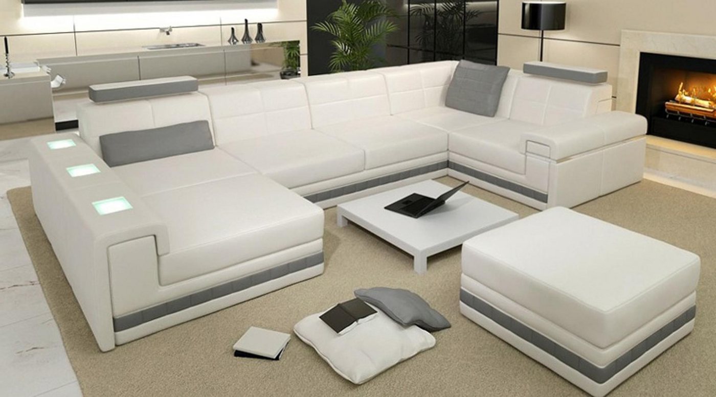 Xlmoebel Wohnlandschaft U-förmiges Ledersofa mit Hocker – Moderne Wohnlandschaft, Hergestellt in Europa Xlmoebel Wohnlandschaft U-förmiges Ledersofa mit Hocker – Moderne Wohnlandschaft, Hergestellt in Europa von Xlmoebel