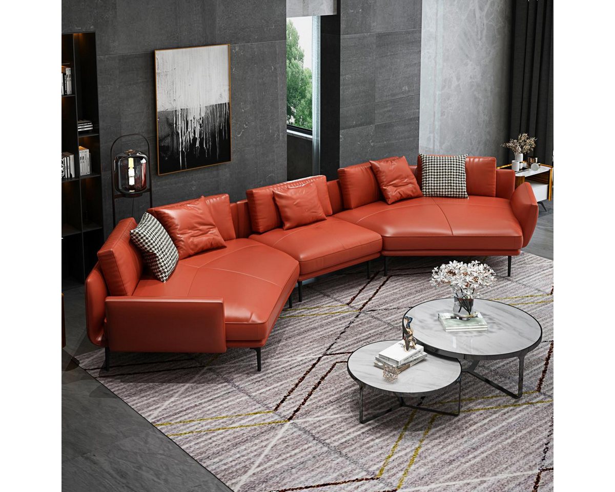 Xlmoebel Wohnlandschaft Wohnlandschaft Set Moderne Design Ecksofa U-Form Ledercouch, Hergestellt in Europa von Xlmoebel