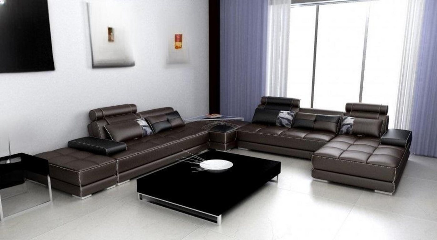 Xlmoebel Wohnlandschaft XXL Designer Ledersofa Wolfhagen – Elegantes Sofa mit Komfort, Hergestellt in Europa von Xlmoebel