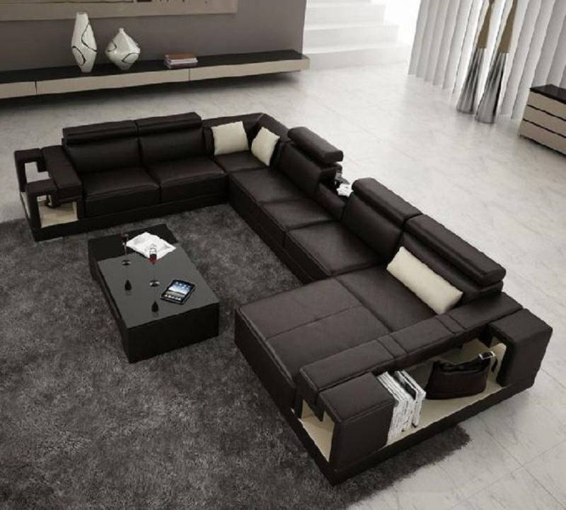 Xlmoebel Wohnlandschaft XXL Ecksofa mit Lederverarbeitung und integriertem USB-Anschluss, Hergestellt in Europa Xlmoebel Wohnlandschaft XXL Ecksofa mit Lederverarbeitung und integriertem USB-Anschluss, Hergestellt in Europa von Xlmoebel