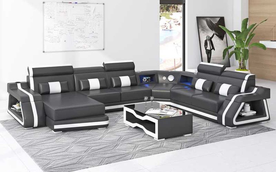 Xlmoebel Wohnlandschaft XXL Ledersofa in U-Form - Große Wohnlandschaft in Schwarz, 1 Teile, Hergestellt in Europa Xlmoebel Wohnlandschaft XXL Ledersofa in U-Form - Große Wohnlandschaft in Schwarz, 1 Teile, Hergestellt in Europa von Xlmoebel