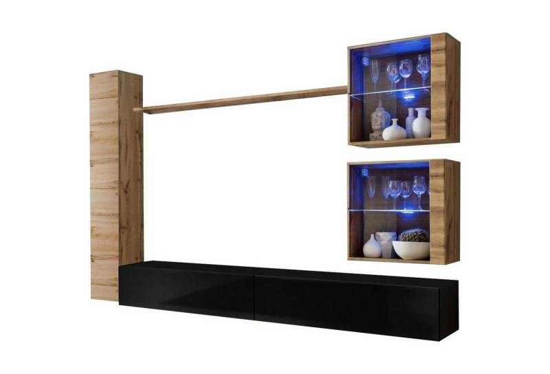 Xlmoebel Wohnwand Designer Wohnmöbel Wandregal TV-Halterung Wohnwand, (7-St), Hergestellt in Europa von Xlmoebel