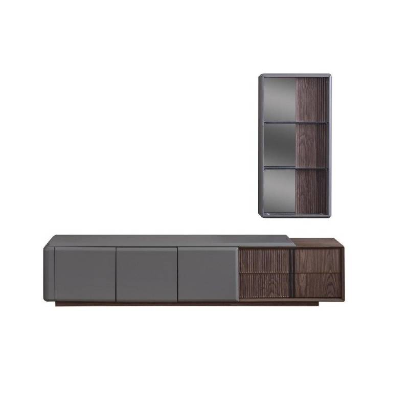 Xlmoebel Wohnwand Designer Wohnzimmer Möbel Set mit exklusivem TV-Schrank, (2-St., TV-Schrank+Wandregal), Hergestellt in Europa von Xlmoebel