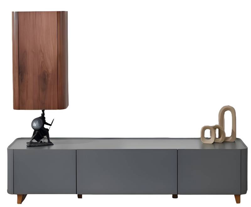Xlmoebel Wohnwand Edler TV-Schrank in Grau luxuriöses Designer Sideboard, (TV-Ständer), Hergestellt in Europa von Xlmoebel