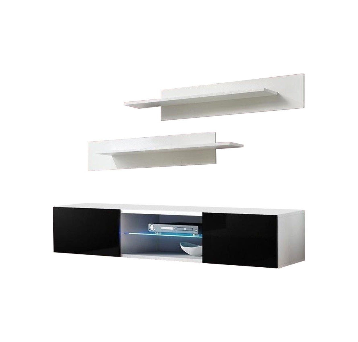 Xlmoebel TV-Wand Edles Wohnzimmer Möbelset mit Wandregalen für TV modernes Design, (3-St), Hergestellt in Europa von Xlmoebel