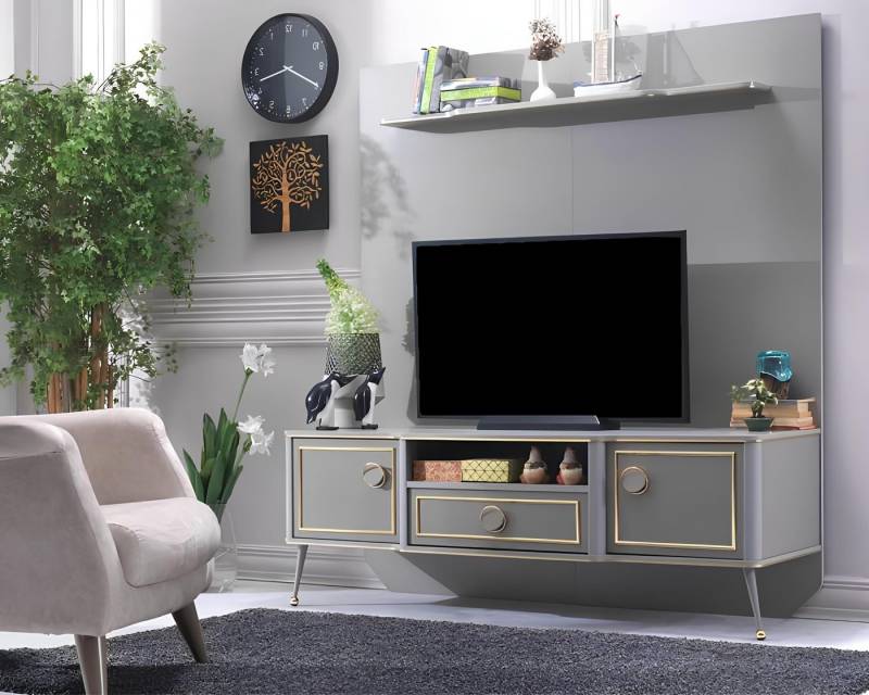 Xlmoebel Wohnwand Fernsehwand Wohnzimmermöbel TV Möbel TV Schrank Wohnzimmermöbel TV, (Wohnwand), Hergestellt in Europa von Xlmoebel