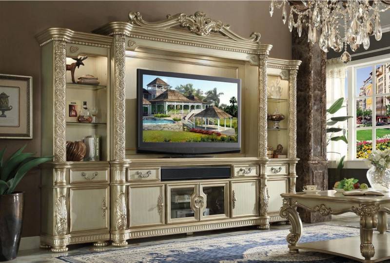 Xlmoebel TV-Wand Wohnzimmer Anbauwand TV-Schrank Regal Klassische Möbelwand, (1-St., Wohnwand), Hergestellt In Italy von Xlmoebel