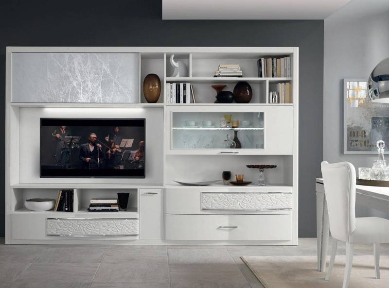 Xlmoebel Wohnwand Moderne Holzdesign-Wohnwand mit TV-Wandschrank, Sideboard, (RTV-Wand), Hergestellt in Europa von Xlmoebel