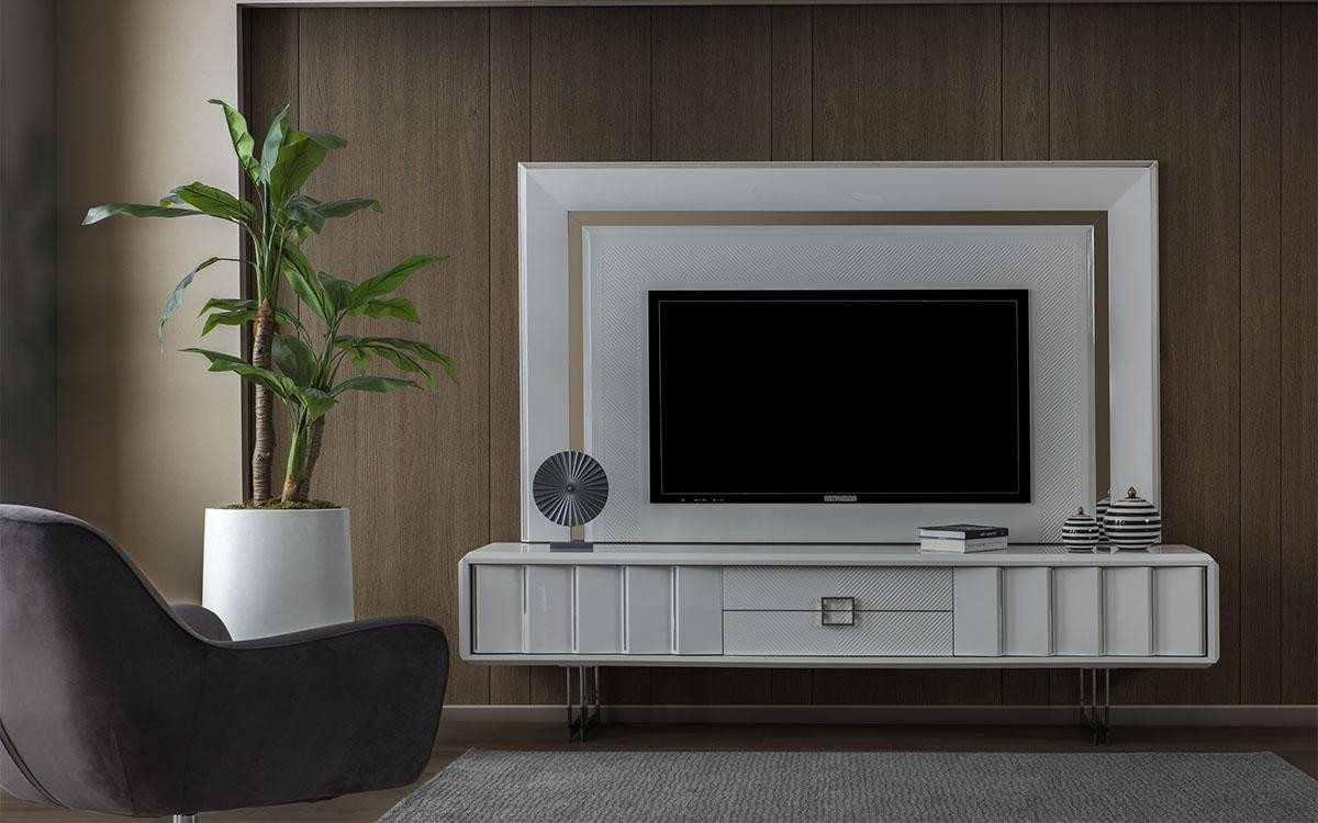 Xlmoebel Wohnwand Moderne Luxus Wohnzimmer TV-Wand Einheit mit RTV-Rahmen, (Wohnwand), Hergestellt in Europa von Xlmoebel