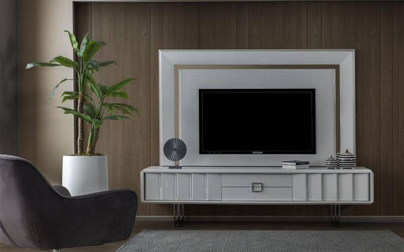 Xlmoebel Wohnwand Moderne Luxus Wohnzimmer TV-Wand Einheit mit RTV-Rahmen, (Wohnwand), Hergestellt in Europa von Xlmoebel