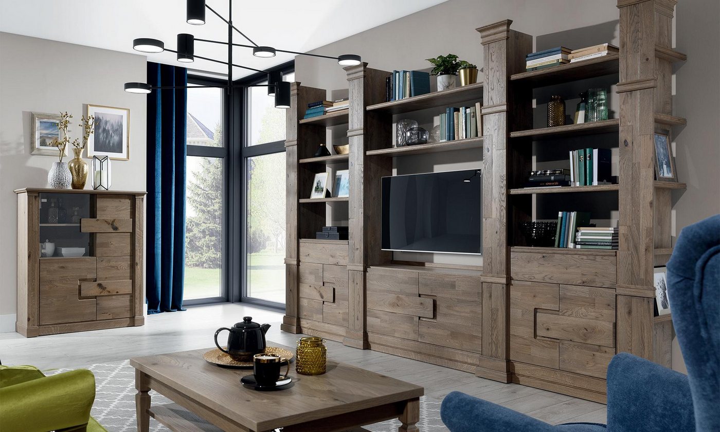 Xlmoebel Wohnwand Möbelset für das Wohnzimmer im Landhausstil mit TV-Schrank, (Wohnwand), Hergestellt in Europa von Xlmoebel
