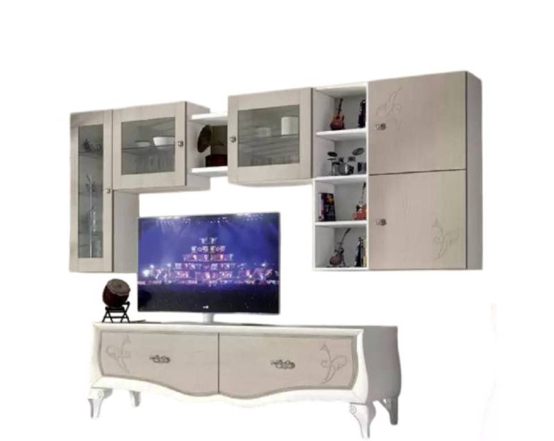 Xlmoebel Wohnwand Neues 5-teiliges Luxus-Wohnzimmermöbel-Set mit Vitrine, Lowboard, (Wohnwand), Hergestellt in Europa von Xlmoebel