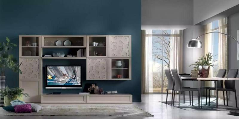 Xlmoebel Wohnwand Neues Möbel-Set für das Wohnzimmer: Vitrine, Kommode, Wohnwand, (Wohnwand), Hergestellt in Europa von Xlmoebel