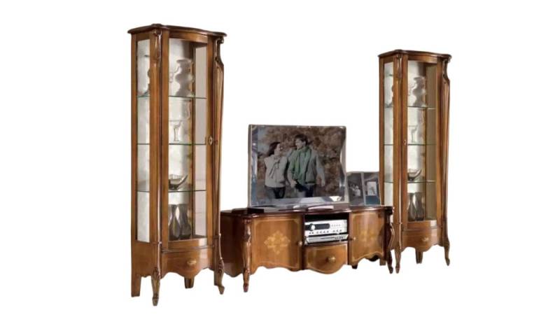 Xlmoebel Wohnwand Neues Wohnzimmermöbel-Set mit Vitrinen, Schrank und Regal - 2x Vitrine, (3-St., Set 3tlg. Wohnwand (TV-Ständer + 2x Vitrine), Hergestellt in Europa von Xlmoebel