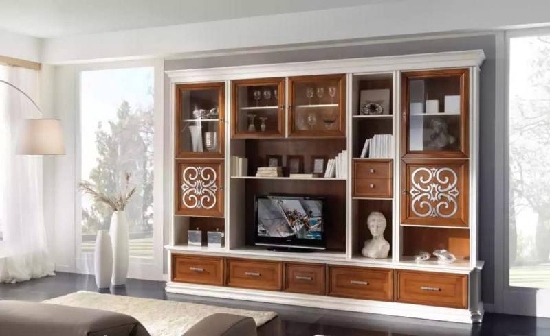 Xlmoebel Wohnwand Neues Wohnzimmermöbel aus Holz: TV-Wandregal und -schrank für das, (1-St., Wohnwand), Hergestellt in Europa von Xlmoebel