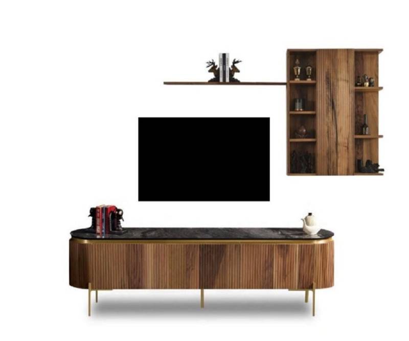 Xlmoebel Wohnwand Wohnzimmereinrichtung mit TV-Unterschrank und Wandschrank inklusive, (2-St., 2tlg.Wohnzimmer Set (TV-Lowboard+Wandschrank mit Regal), Hergestellt in Europa von Xlmoebel