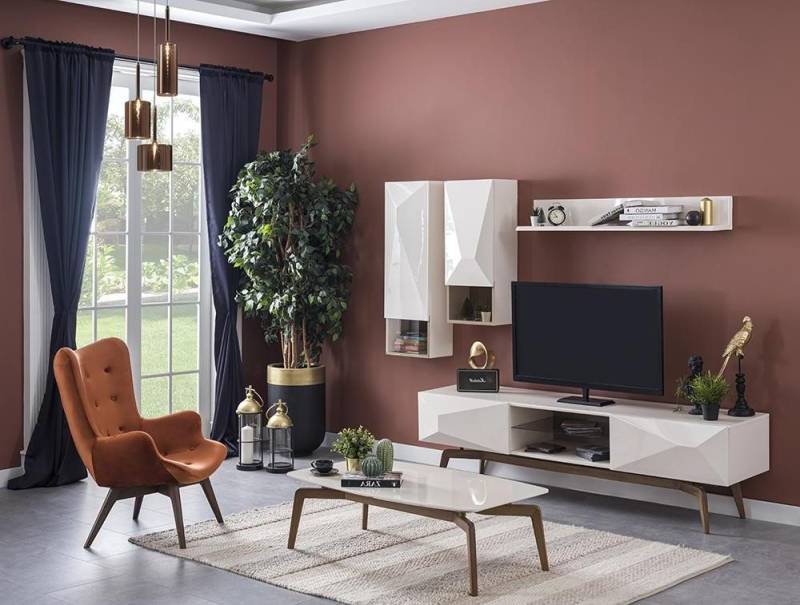 Xlmoebel Wohnwand Wohnzimmermöbel-Set im modernen Luxus-Design für die Einrichtung, (Wohnwand Set 4tlg (TV Ständer + Wandregal + 2x Wandschränke), Hergestellt in Europa von Xlmoebel