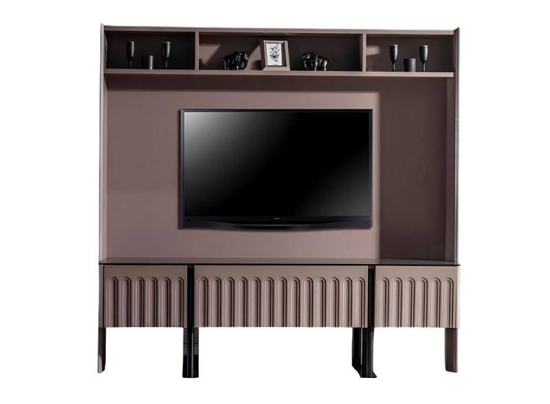 Xlmoebel TV-Wand Wohnzimmermöbelset in Braun mit TV-Wand, Designer-Holzoptik und, (Wohnwand), Hergestellt in Europa von Xlmoebel