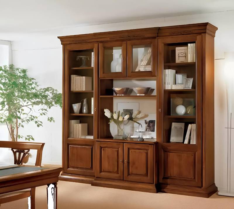 Xlmoebel Wohnwand Wohnzimmerschrank Fernsehwand TV-Möbelset aus Massivholz im, (Wohnwand), Hergestellt in Europa von Xlmoebel