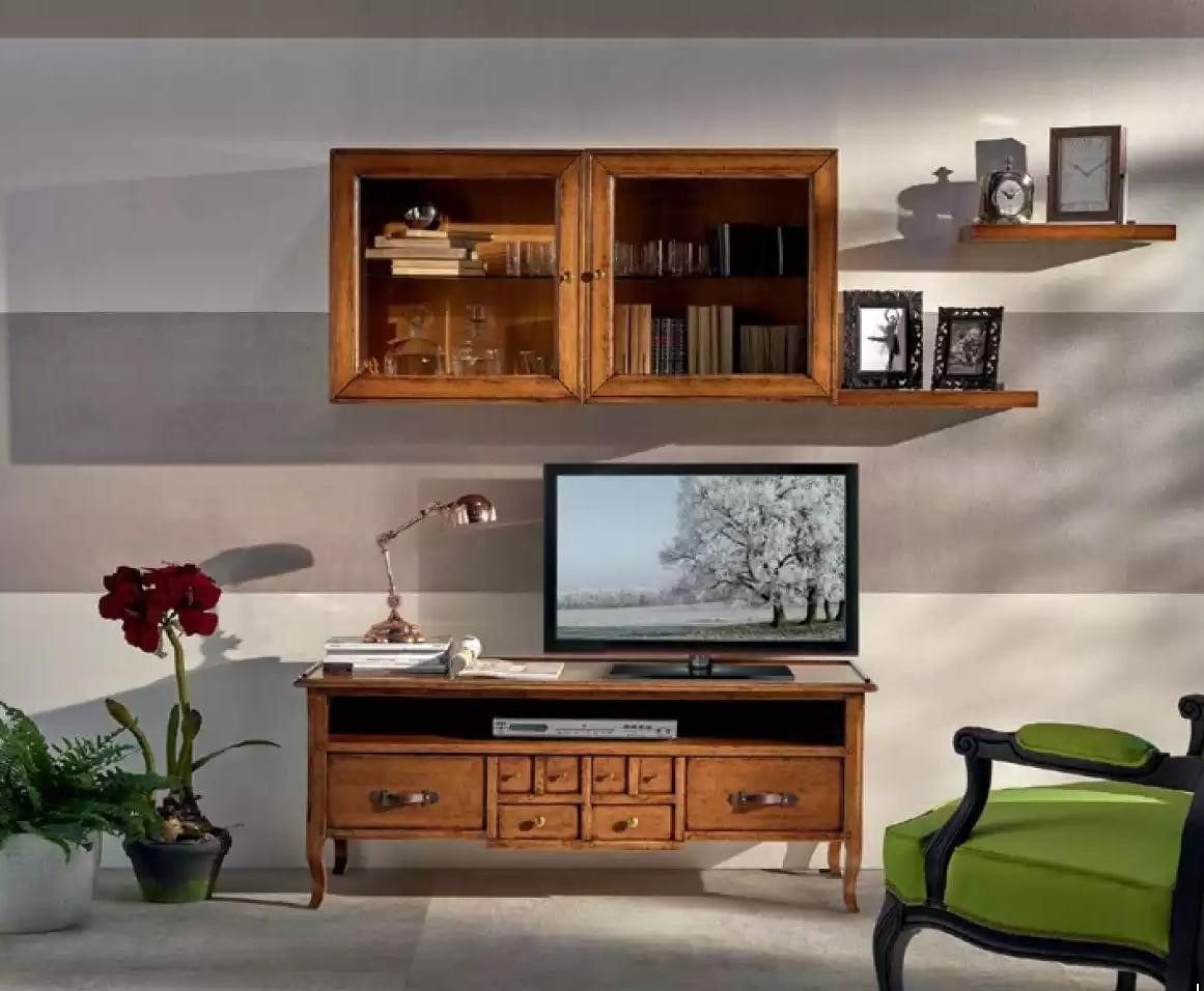 Xlmoebel Wohnwand Wohnzimmerset in modernem Braun mit TV-Ständer Lowboard RTV für, (4-St., Set 4tlg. Wohnwand (Lowboard + 2x Wandregale + Wandvitrine), Hergestellt in Europa von Xlmoebel