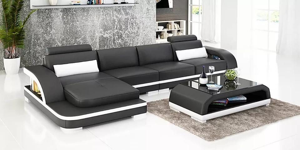 Xlmoebel Wohnzimmer-Set 2-teiliges Set mit Designer-Sofas für das Wohnzimmer, (Ecksofa L-Form + Couchtisch), Hergestellt in Europa von Xlmoebel