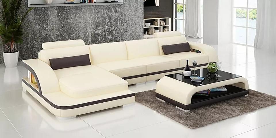 Xlmoebel Wohnzimmer-Set 2-teiliges Set mit Designer-Sofas für das Wohnzimmer, (Ecksofa L-Form + Couchtisch), Hergestellt in Europa von Xlmoebel