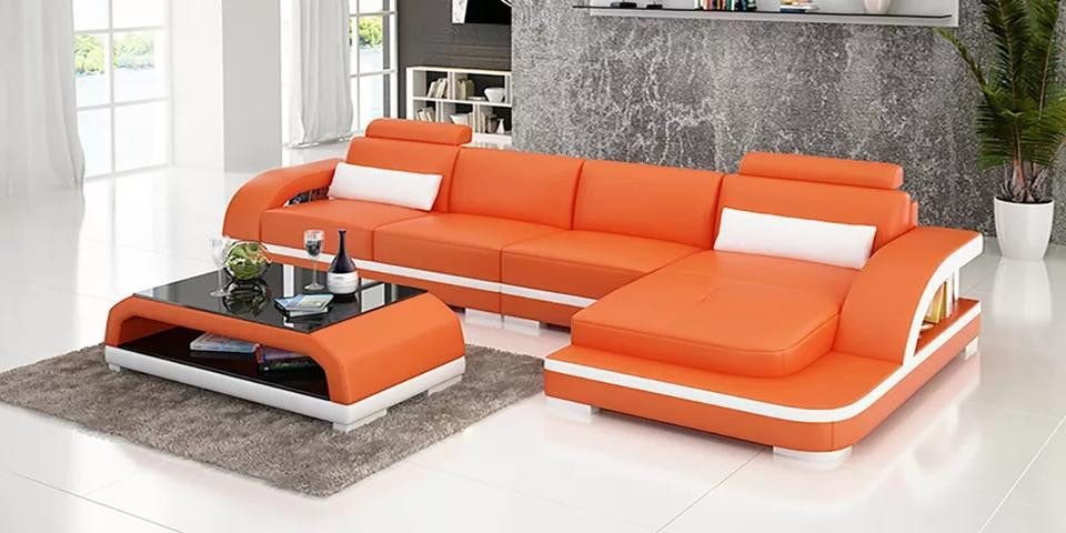 Xlmoebel Wohnzimmer-Set 2-teiliges Set mit Designer-Sofas für das Wohnzimmer, (Ecksofa L-Form + Couchtisch), Hergestellt in Europa von Xlmoebel