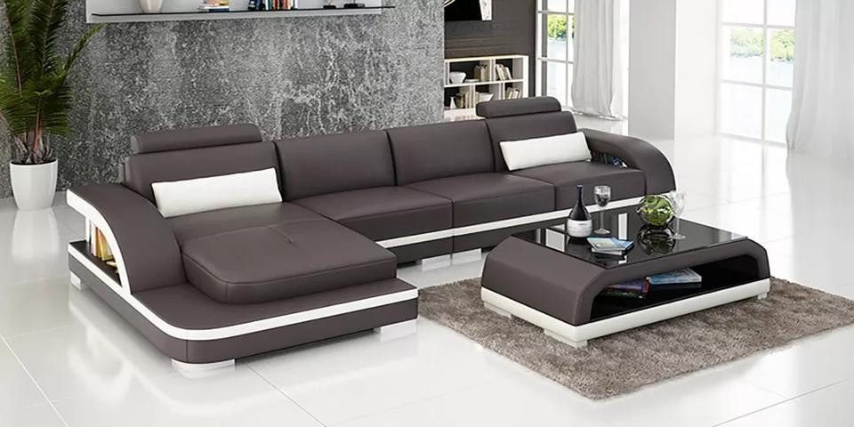 Xlmoebel Wohnzimmer-Set 2-teiliges Set mit Designer-Sofas für das Wohnzimmer, (Ecksofa L-Form + Couchtisch), Hergestellt in Europa von Xlmoebel