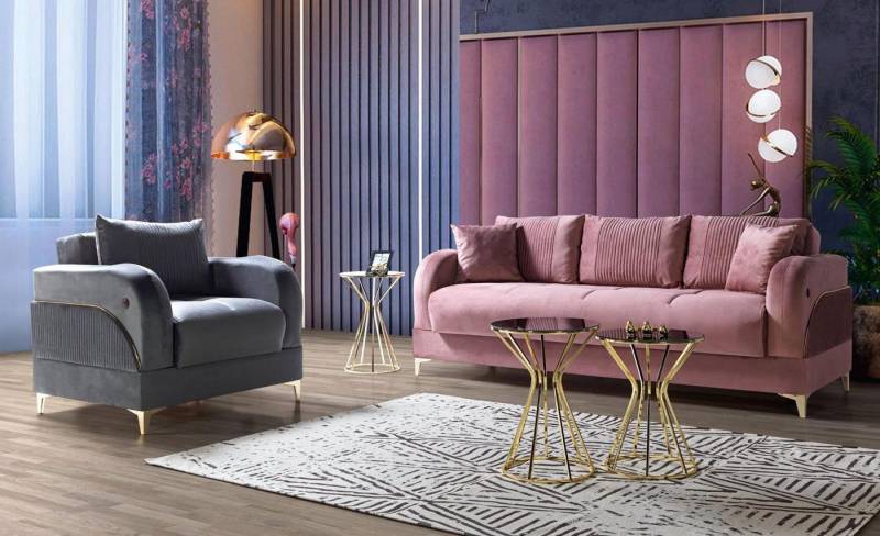 Xlmoebel Polstergarnitur 3+1 Sitzer Sofa Set mit modernem Relaxsessel im Stil 2-teilig, (2-tlg., 2tlg.Wohnzimmer Set(Sofagarnitur 3+1), Hergestellt in Europa von Xlmoebel