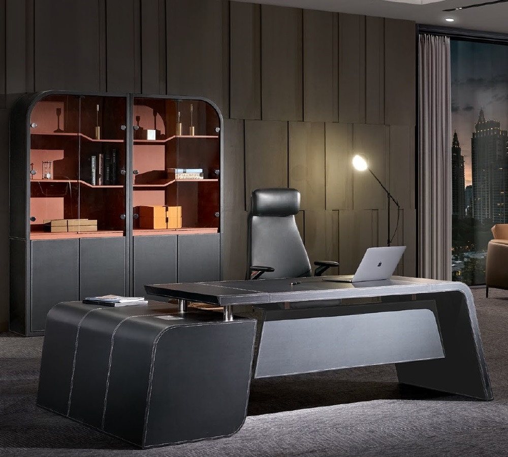 Xlmoebel Büromöbel-Set Büro Möbel Set mit Ecktisch, Schreibtisch, Aktenschrank, Schrank, (3tlg.Büro Set(Eckschreibtisch+Sessel+Schrank), Hergestellt in Europa von Xlmoebel