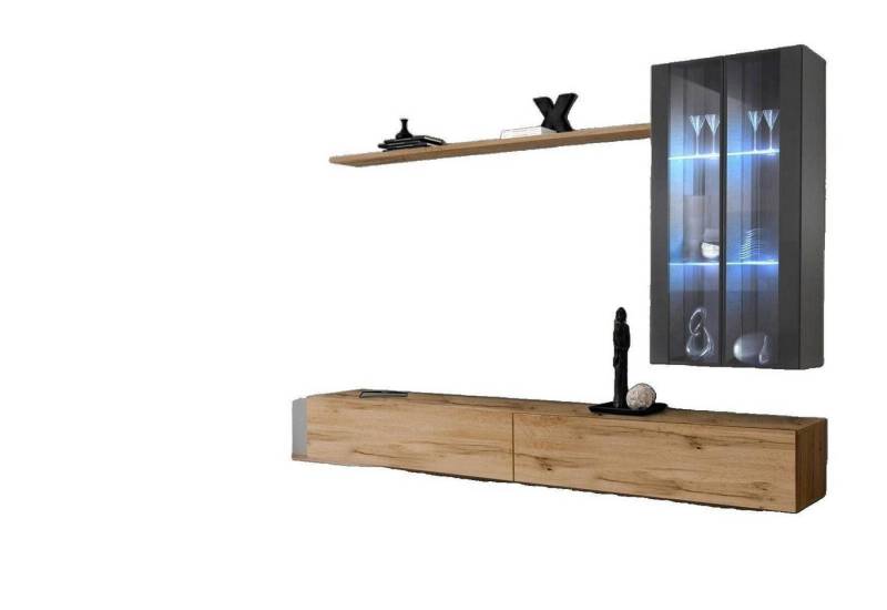 Xlmoebel TV-Wand Designer Komplett Luxus Sofaset Wohnzimmermöbel Regale Stil Neuzeit, (8-St., 1x Wohnwand + 2x TV Ständer + 3x Wandschrank + 2x Wandregal), Hergestellt in Europa von Xlmoebel