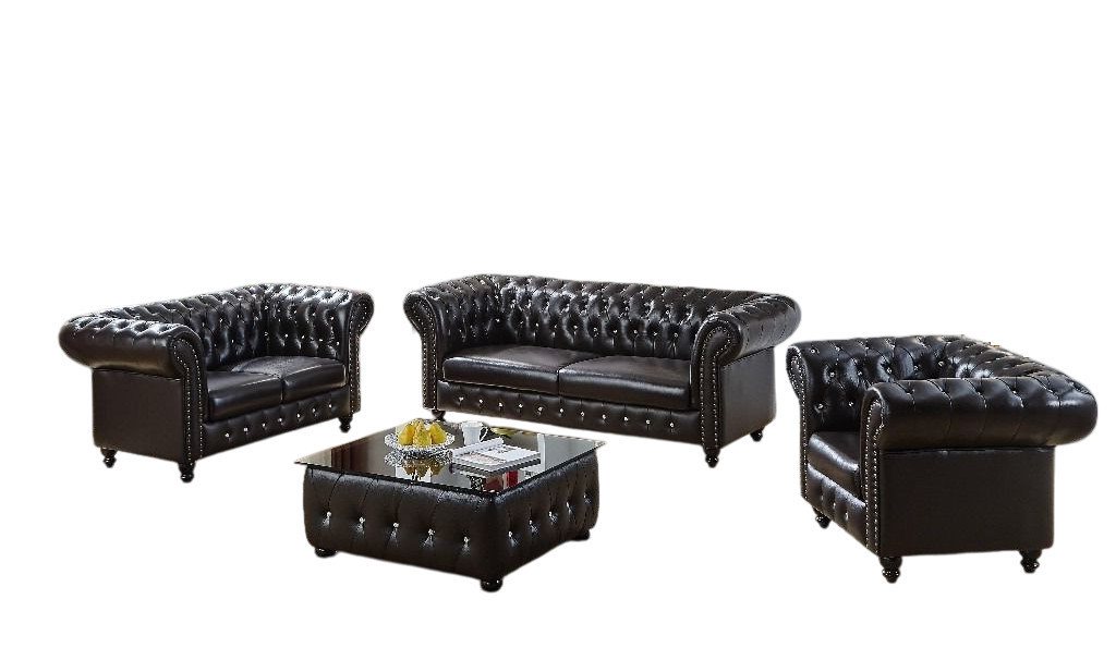 Xlmoebel Wohnzimmer-Set Designer Luxus Exklusive Chesterfield Sofa Garnitur, (Chesterfield 3 + 2 + 1 Sitzer), Hergestellt in Europa von Xlmoebel