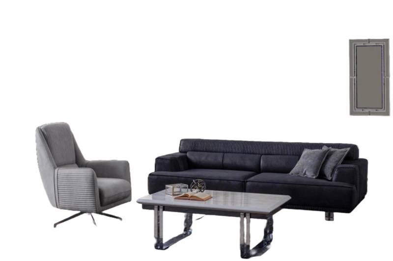 Xlmoebel Wohnzimmer-Set Designer Möbel Wohnzimmer Couch 3 Sitzer und Sessel Sofagarnitur, (2tlg.Wohnzimmer Set (Sofagarnitur 3 sitzer+Sessel) EAN: 4067282596528), Hergestellt in Europa von Xlmoebel