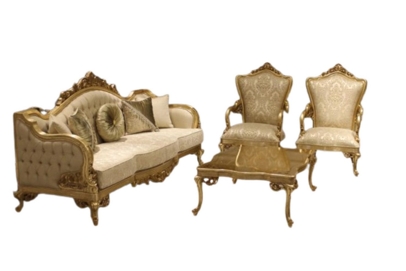 Xlmoebel Wohnzimmer-Set Designer Sofa-Set 3-Sitzer Couch-Arrangement Komplettes Wohnzimmer, (2-St., 1x 3-Sitzer + 1x Sessel ohne Couchtisch), Hergestellt in Europa von Xlmoebel