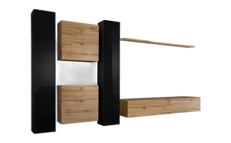 Xlmoebel Wohnzimmer-Set Designer Wohnzimmer Einrichtung 4x Schrank Luxus, (7-St., 1x Wohnwand + 1x TV Ständer + 4x Wandschrank + 1x Wandregal), Hergestellt in Europa von Xlmoebel