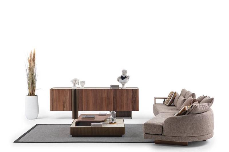 Xlmoebel Polstergarnitur Designer Wohnzimmermöbel-Set mit stabiler 4-Sitzer-Couch Sideboard, (3tlg. Wohnzimmer-Set (Sofa + Couchtisch + Sideboard), Hergestellt in Europa von Xlmoebel