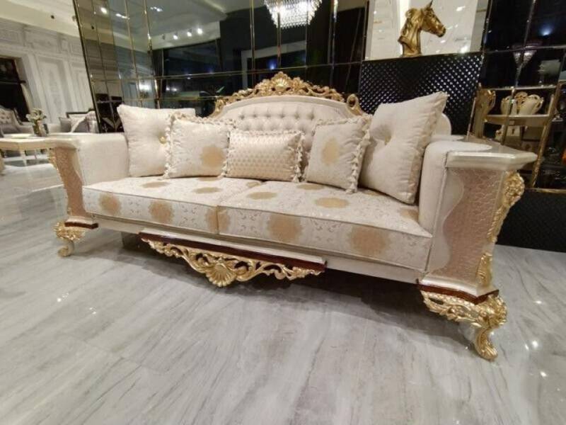 Xlmoebel Wohnzimmer-Set Exklusive Sofaausstattung 3+3 Sitze Stoff Designer Chesterfield, (2-St., 2x Sofa 3-Sitzer), Hergestellt in Europa von Xlmoebel