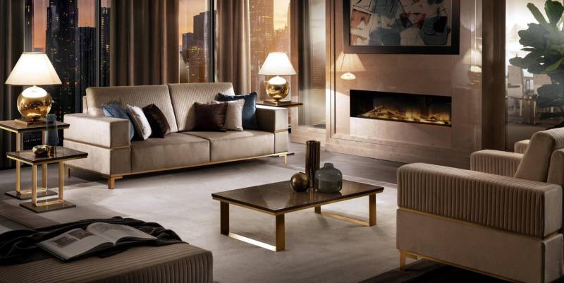 Xlmoebel Wohnzimmer-Set Klassisches Designer Sitzpolster Sofa Garnitur 3+1 Luxus, (2-St., Sofagarnitur 3+1 Sitzer), Hergestellt in Europa von Xlmoebel
